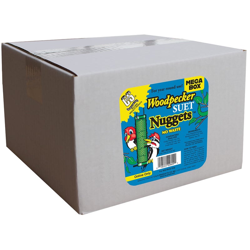 CS C&S Wild Bird Woodpecker Suet Nuggets Mega Box, 8 Pounds - Image 1
